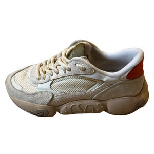 Valentino Garavani Bubbleback Cream and Orange Sneakers - Size 41